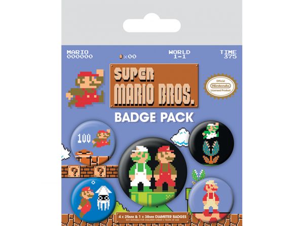 Nintendo Super Mario Badge Pack - Nintendo official licensed merchandise