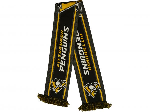 Pittsburgh Penguins Big Logo NHL Scarf Grey Black Yellow