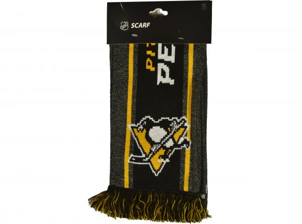 Pittsburgh Penguins Big Logo NHL Scarf Grey Black Yellow-3