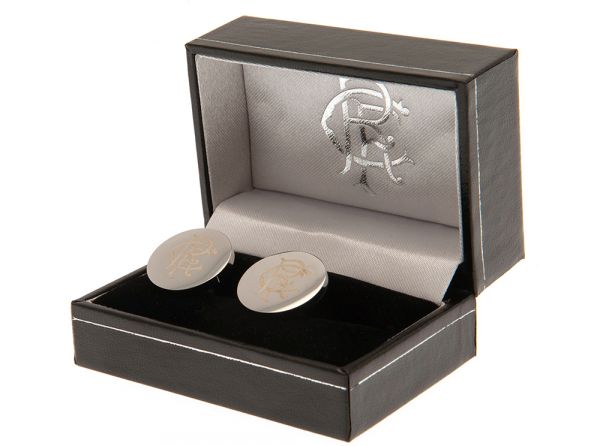 Rangers Round Stainless Steel Crest Cufflinks-2