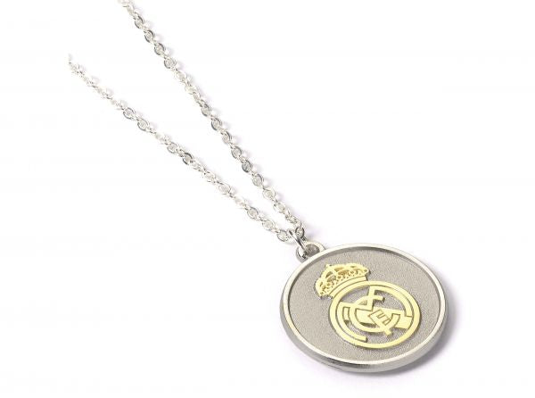 Real Madrid Silver Pendant with Crest Necklace-1