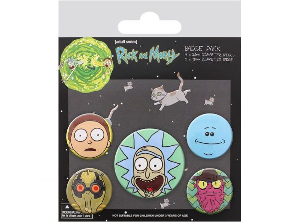 Rick and Morty Heads Badge Pack - Rick and Morty official licensed merchandise