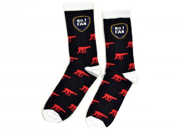 Team Direct Generic Cannon No 1 Fan 8 to 11 UK Adult Socks-1