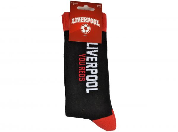 Team Direct Generic Liverpool You Reds Black Red 4 to 6 5 UK Socks-2