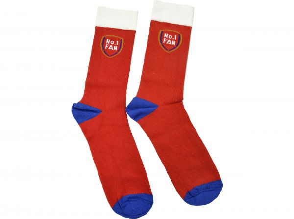 Team Direct Generic No 1 Fan Red Navy 8 to 11 UK Adult Socks-1