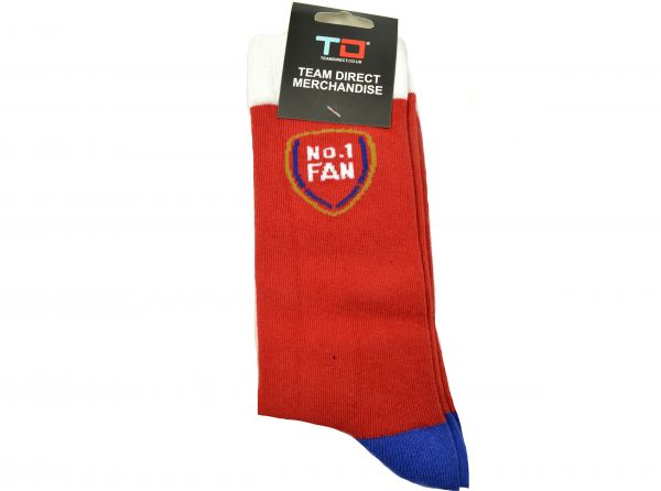 Team Direct Generic No 1 Fan Red Navy 8 to 11 UK Adult Socks-2