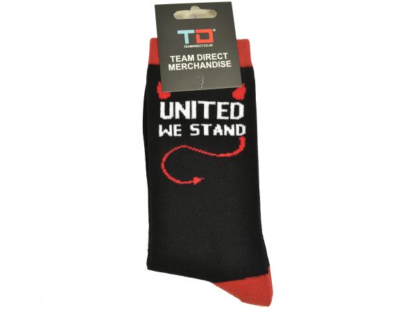 Team Direct Generic United We Stand Black Red 4 to 6 UK Junior Socks-2