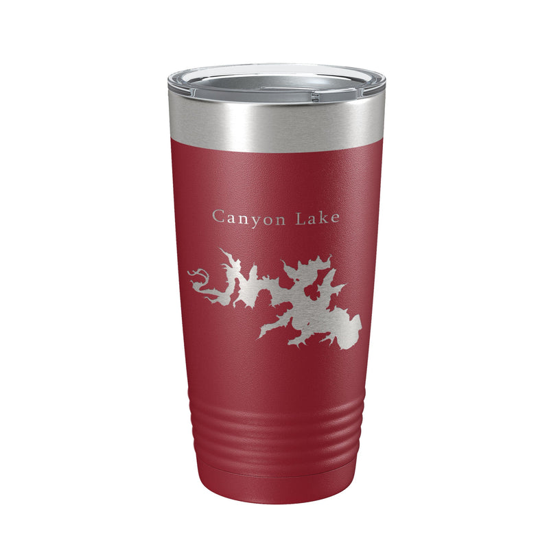 Canyon Lake Map Tumbler Travel Mug Insulated Laser Engraved Coffee Cup Texas 20 oz-20