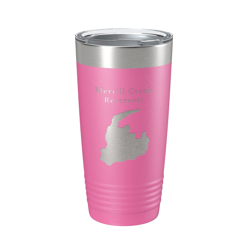 Merrill Creek Reservoir Tumbler Lake Map Travel Mug Insulated Laser Engraved Coffee Cup New Jersey 20 oz-12