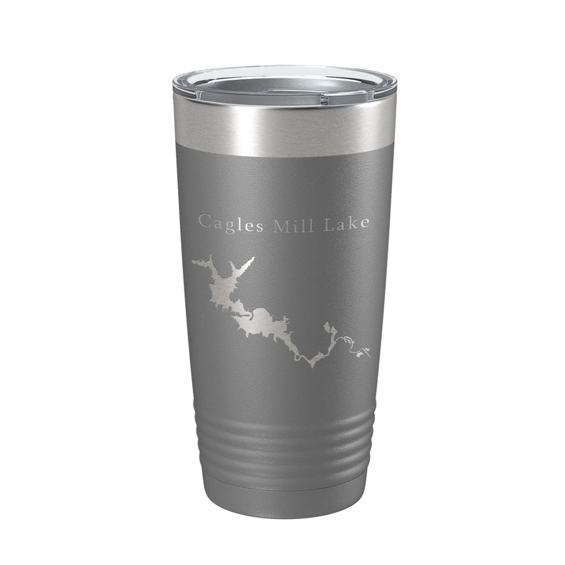 Cagles Mill Lake Map Tumbler Travel Mug Insulated Laser Engraved Coffee Cup Indiana 20 oz-1