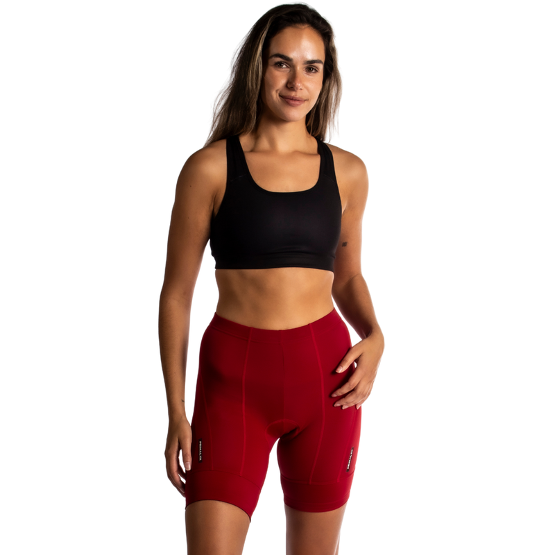 Solid Dark Red Women's Prisma Short-2