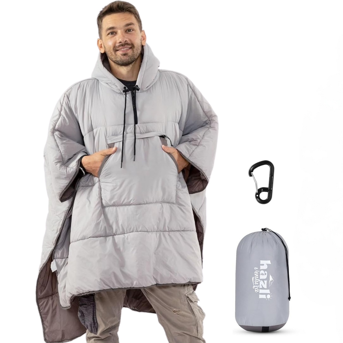 Wearable Poncho Blanket | Hooded Windproof Stadium Blanket | Camping & Outdoor for Men & Women-1