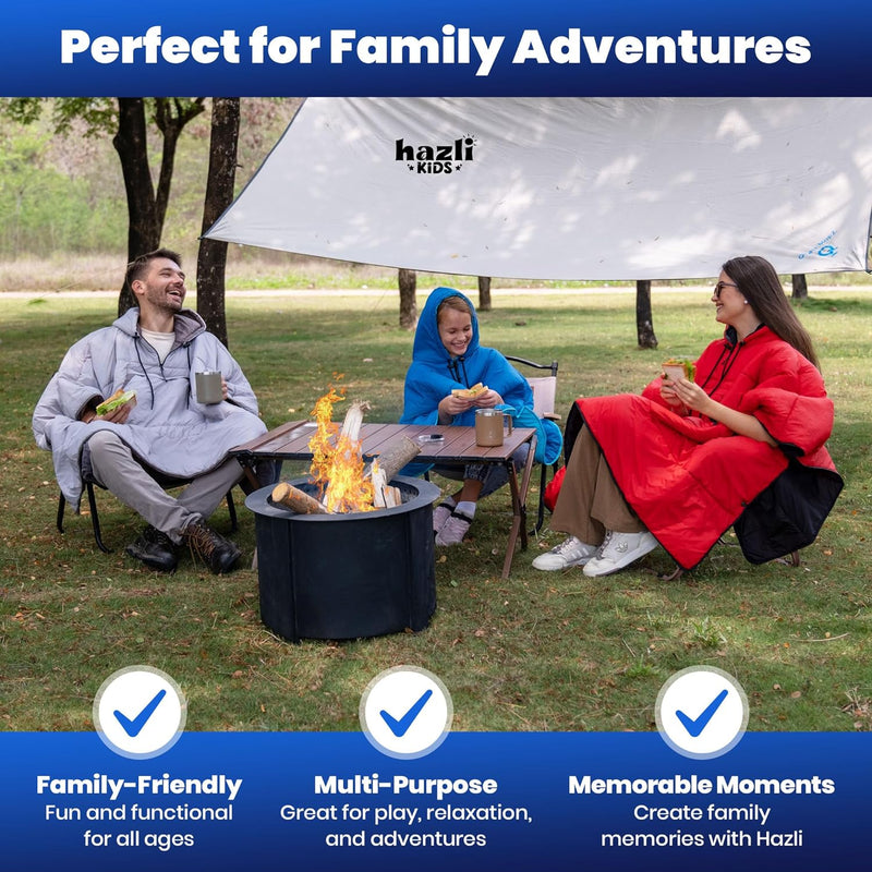 Wearable Poncho Blanket | Hooded Windproof Stadium Blanket | Camping & Outdoor for Men & Women-6