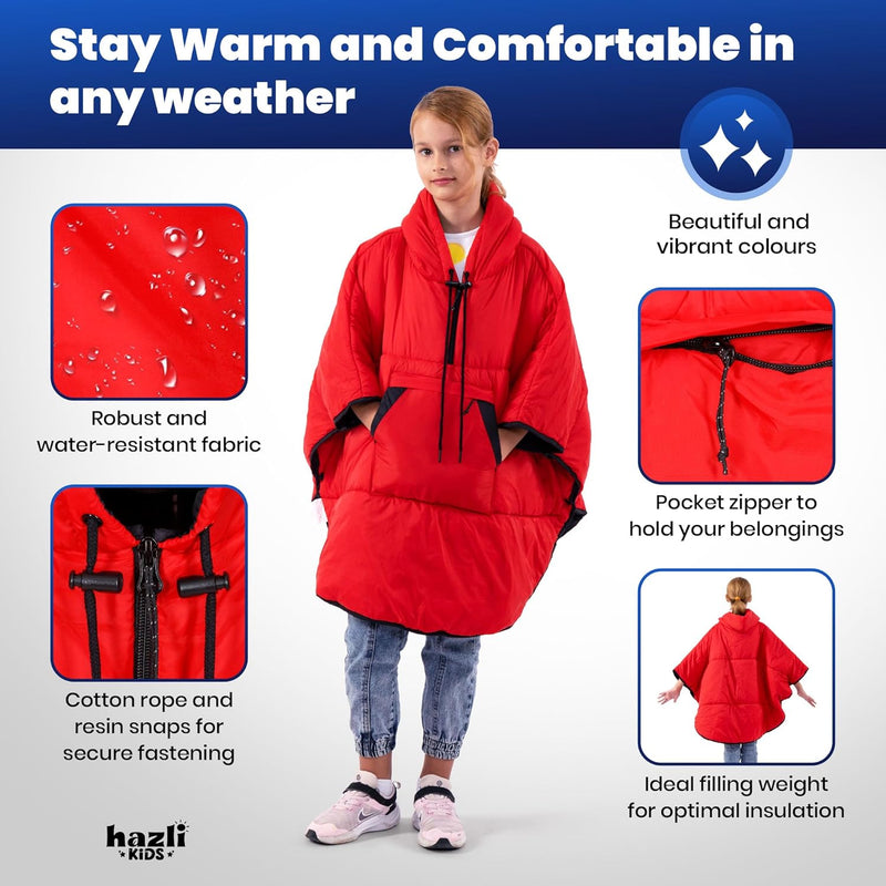 Wearable Poncho Blanket | Hooded Windproof Stadium Blanket | Camping & Outdoor for Men & Women-8