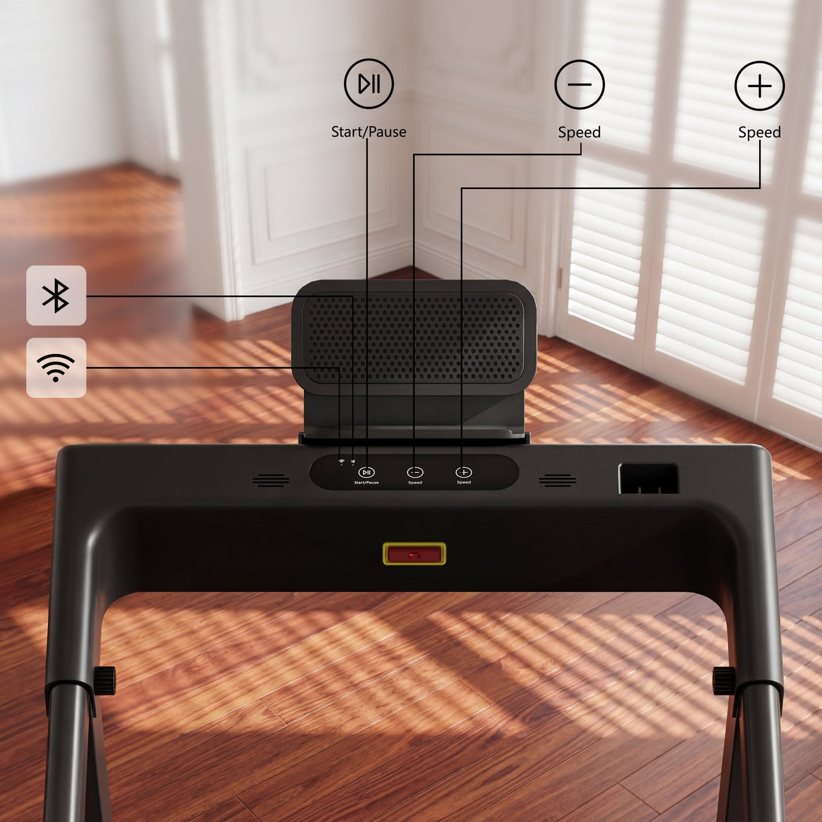 DeerRun All-New 2026 A1 Pro Move+ Smart Foldable Treadmill with 6% Incline & NFC | 350 lbs, 10 mph, Black-26