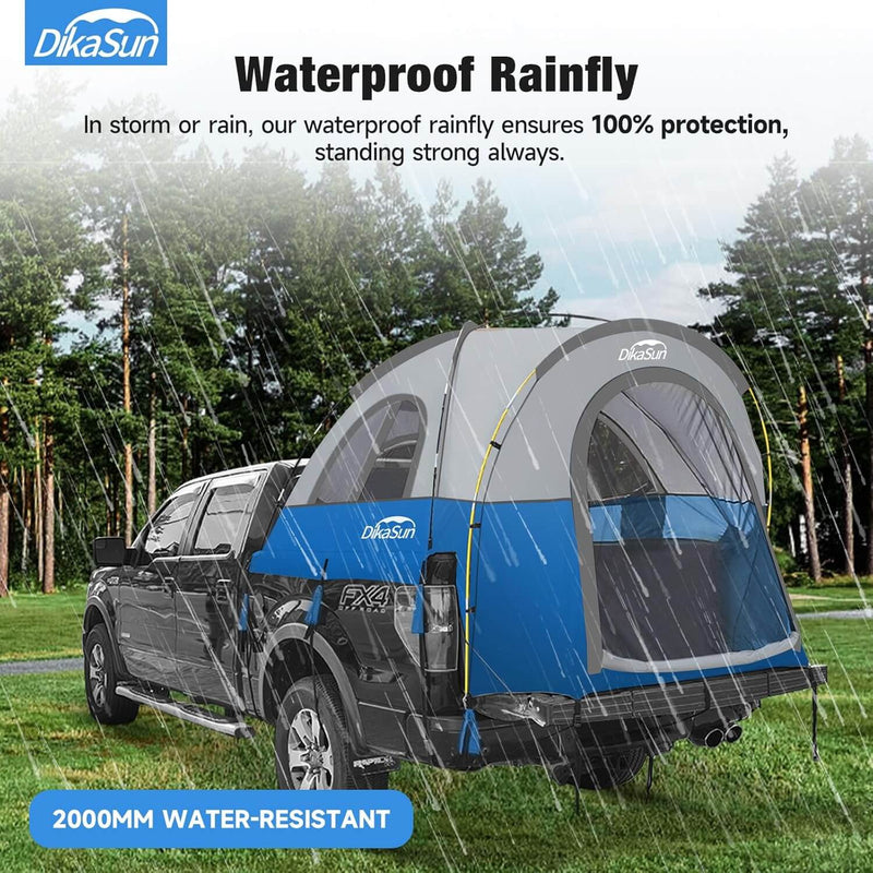 5.5-6.7ft Portable Pickup Truck Bed Tent Blue-2