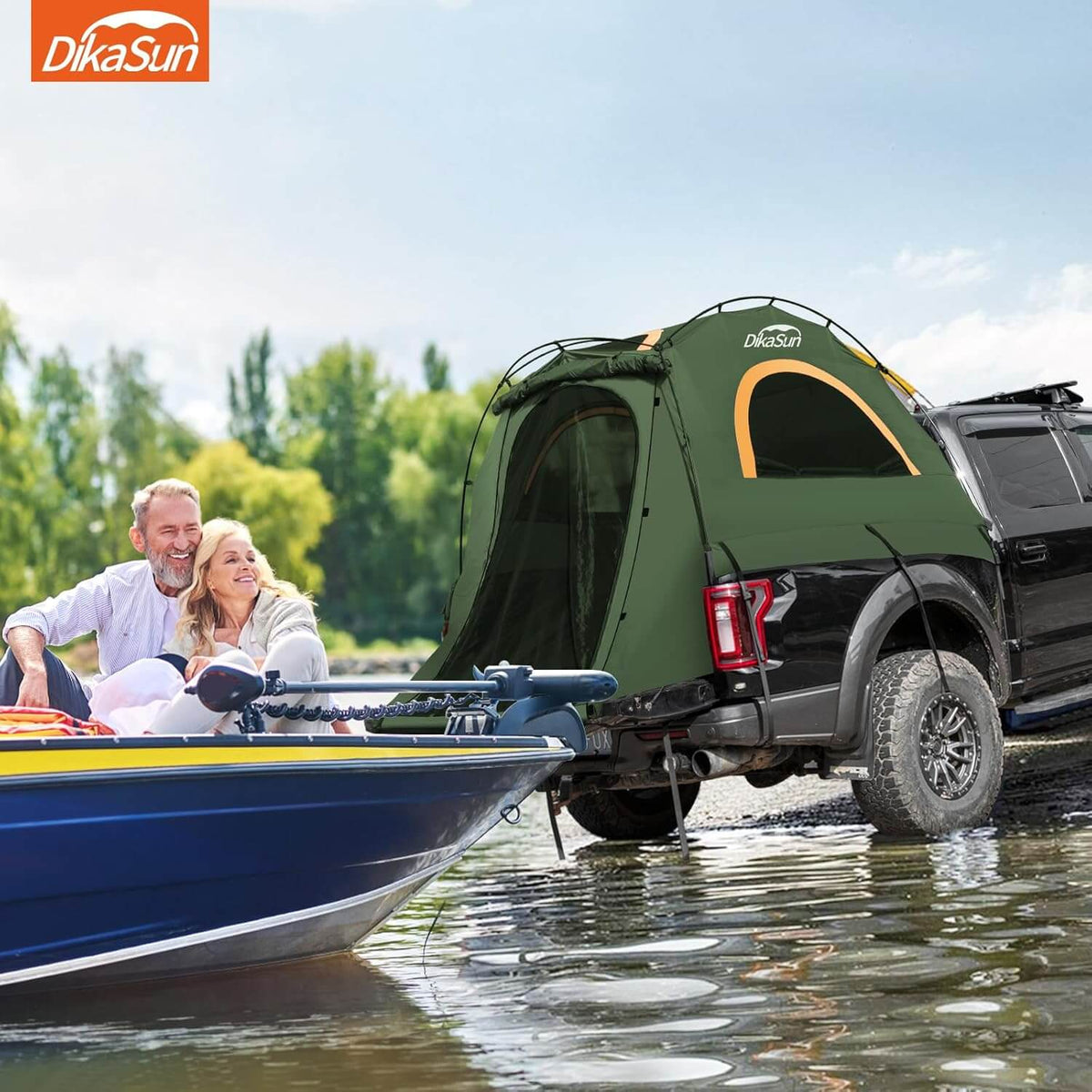 5.5-6.7ft Easy Setup Pickup Truck Bed Tent,Green-8