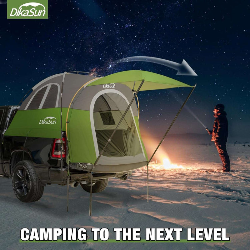 5.5-6.7ft Pickup Truck Bed Tent with Awining Green-4