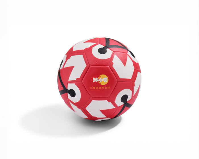 32-panel red white and black Training Quality football