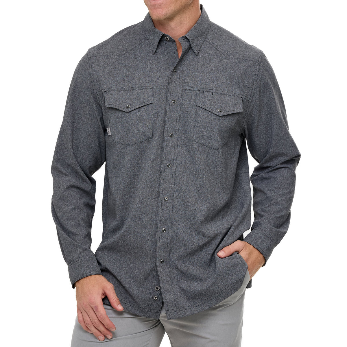 Caviar Pearl Snap Shirt | Long Sleeve-3