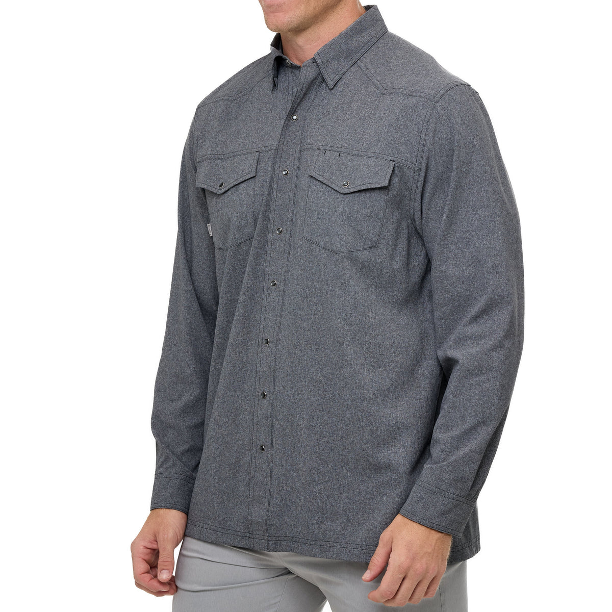 Caviar Pearl Snap Shirt | Long Sleeve-4