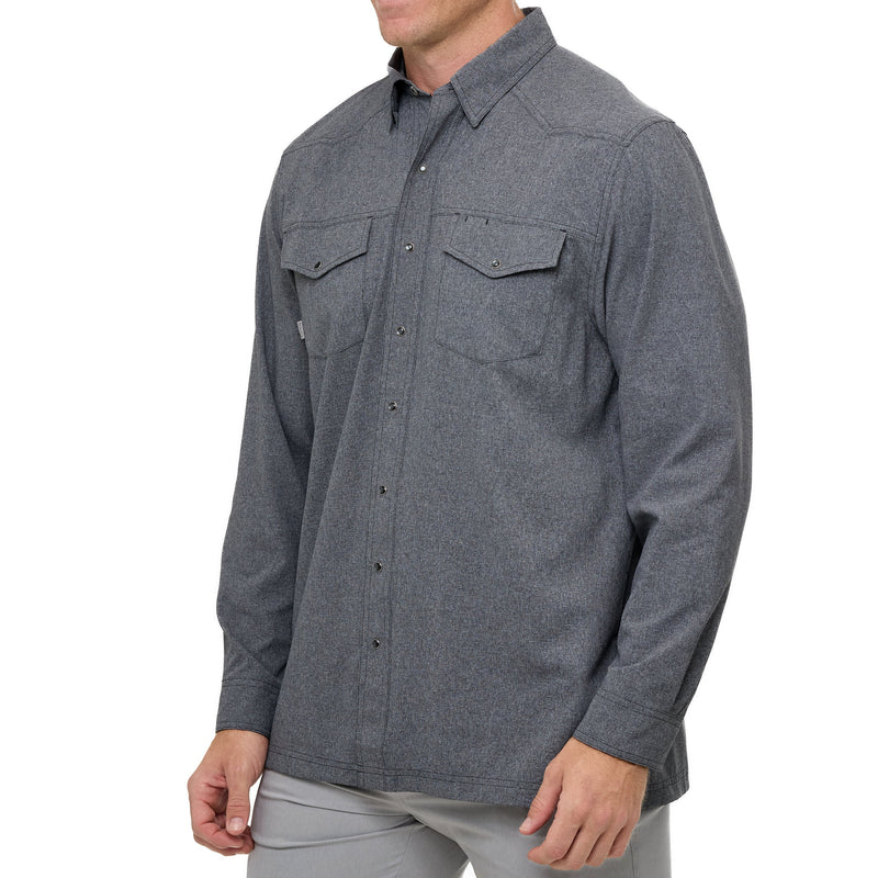 Caviar Pearl Snap Shirt | Long Sleeve-4