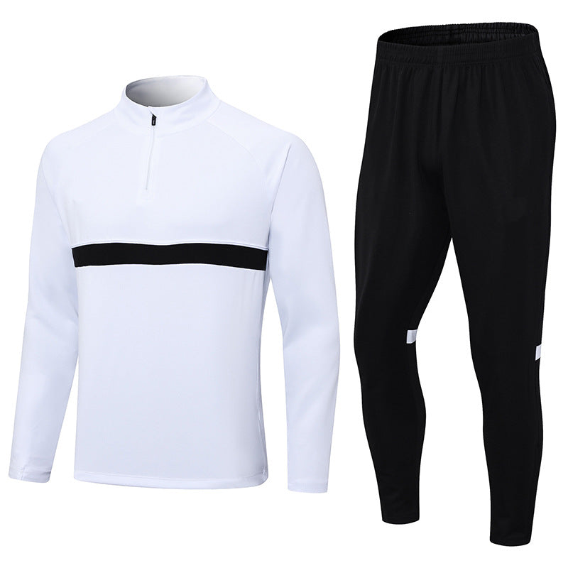 Stripe 1/4 Zip Training Suit Royal White