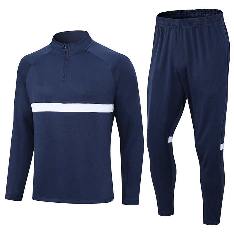 Stripe 1/4 Zip Training Suit Royal Blue