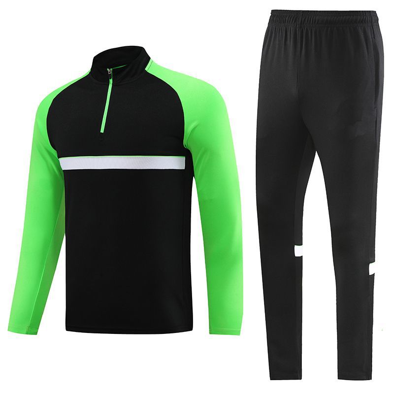 Stripe 1/4 Zip Training Suit Black/Green
