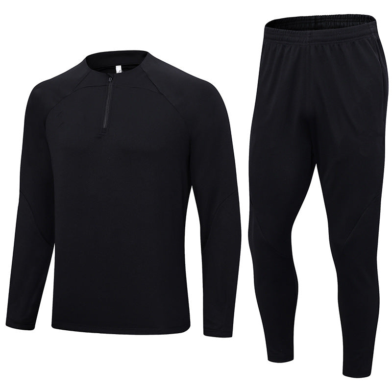 Two Tone 1/4 Zip Training Suit Black