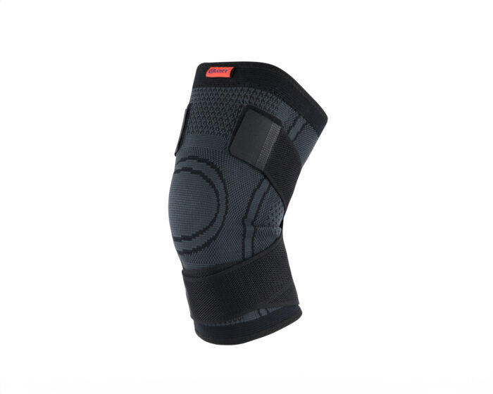 Black kneepad with red and black logo