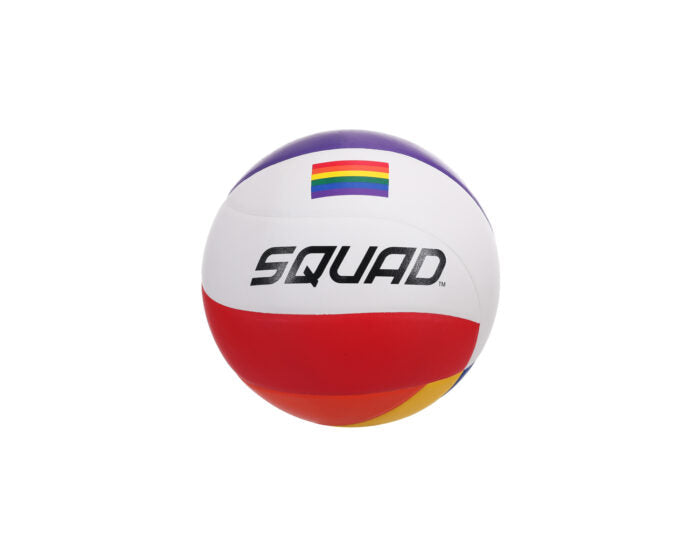 Match quality volleyball in white and rainbow design