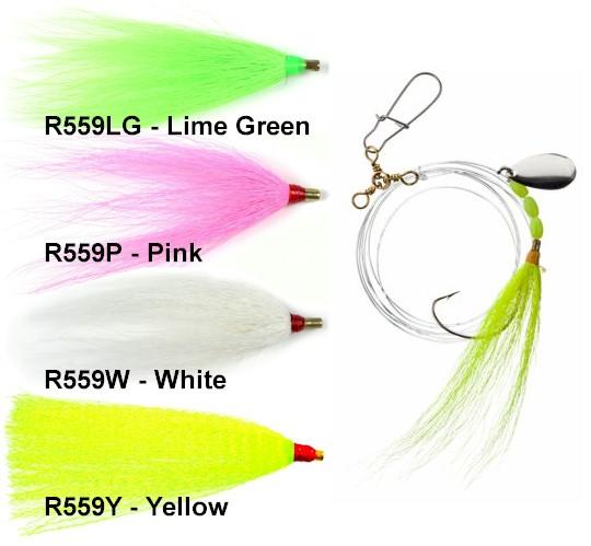 Tide Rite R559 Wide Gap Hook Bucktail Spinner Fluke Rig-1