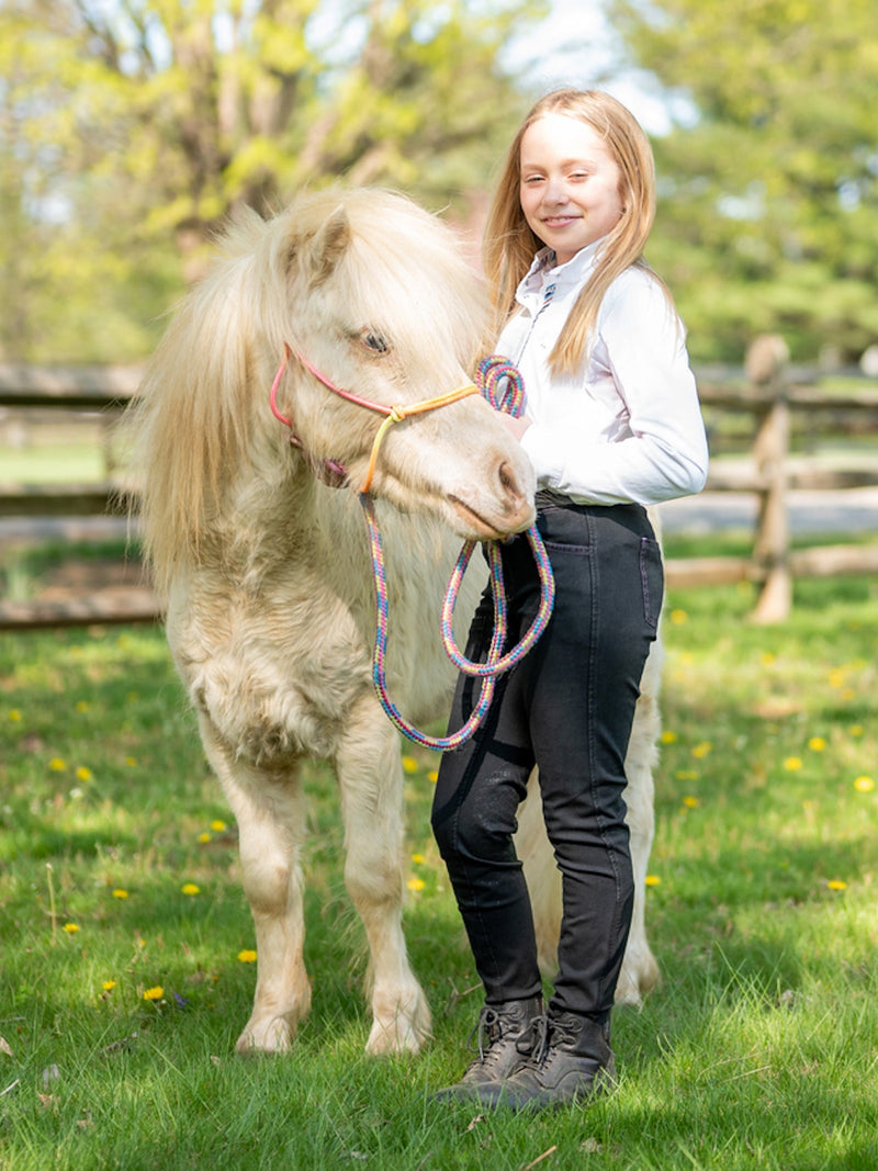 Girl's Denim Knee Patch Tread Breech-3