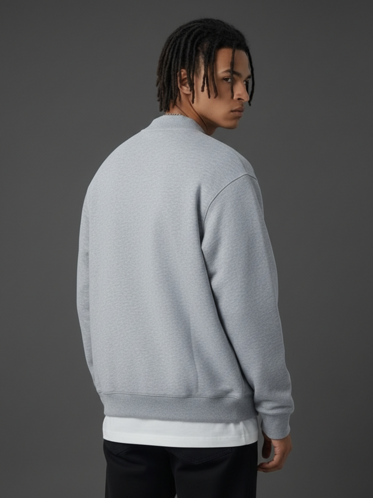 Apollo Grey Fleece Zip-Up Baseball Jacket-3