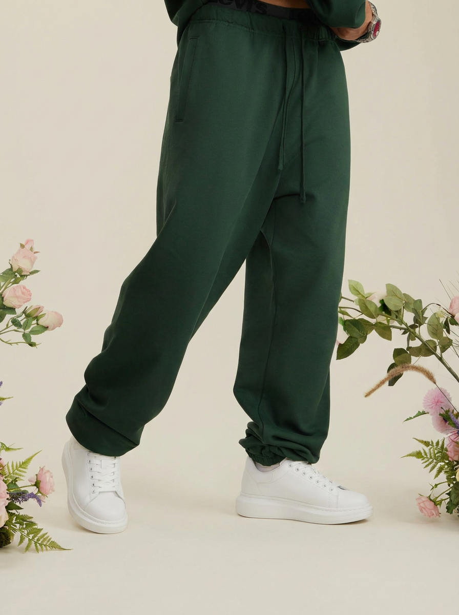 Apollo Heavyweight Cotton Green Sweatpants-3