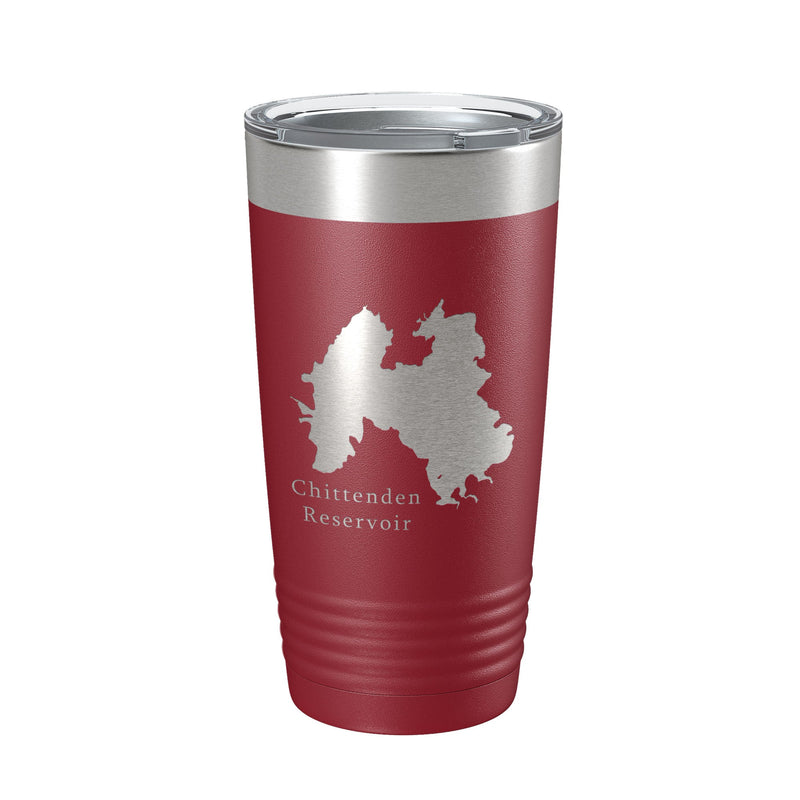 Chittenden Reservoir Tumbler Lake Map Travel Mug Insulated Laser Engraved Coffee Cup Vermont 20 oz-14