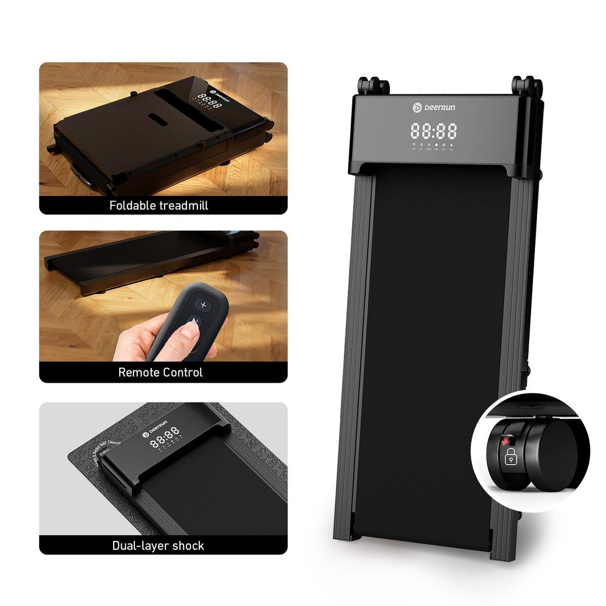 DeerRun Z20 Foldable Walking Pad Treadmill – Ultra Compact with LED Display-10