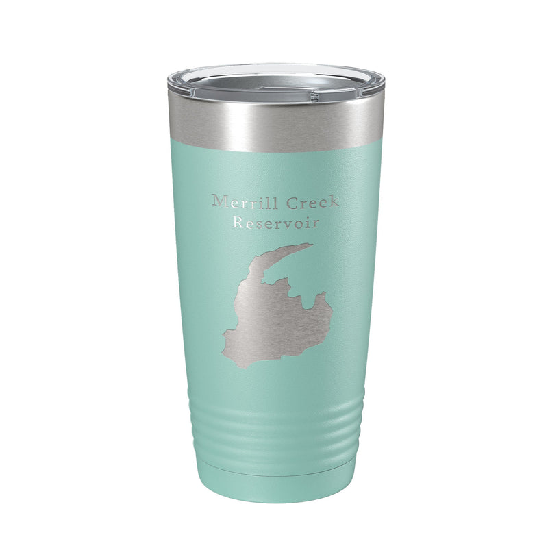 Merrill Creek Reservoir Tumbler Lake Map Travel Mug Insulated Laser Engraved Coffee Cup New Jersey 20 oz-1