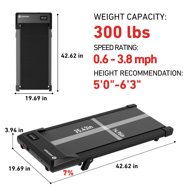DeerRun Q2 Urban Smart Walking Pad with Incline Treadmill Remote Control-2